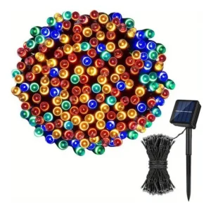 Luces Led De Navidad 300 Focos 32m Con Panel Solar