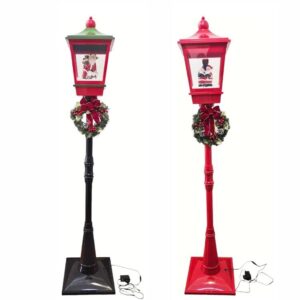 Farol Navideño Con Guirnalda, Luz Led Y Sonido 186cm