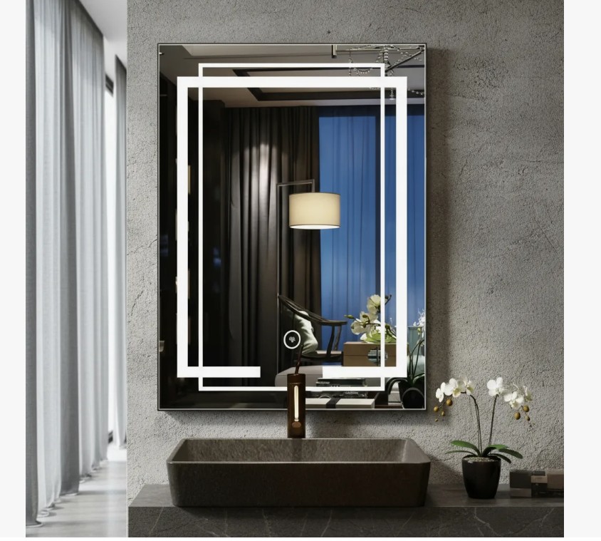Espejo De Pared Rectangular Tres Tipos De Luces Led 80×60
