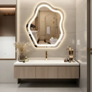 Espejo De Pared Irregular Con Luz Led Blanco Frío 80×60