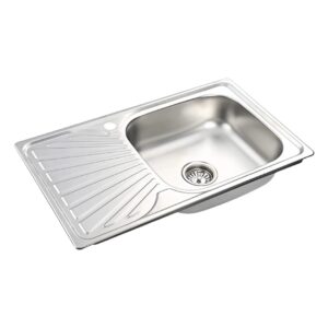 Lavaplatos 78x44 Acero Inoxidable Con Secador Empotrable Plateado