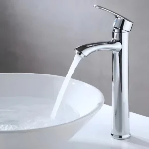 Llave Grifo Monomando De Baño Acero Inoxidable27cm Lavamanos Plateado Brillante